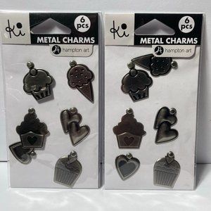 Metal Charms Paper Crafts Card Making Scrapbook Heart Cupcake Ice Cream Cone